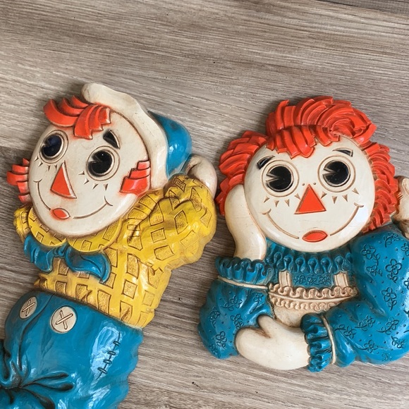 Vintage Raggedy Ann & Andy Wall Hangings Bob Merrill Plaque 1977 Dart Inc 70s - Picture 3 of 16